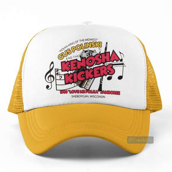 🆕Kenosha Kickers Foam Trucker Hat Mesh Snapback Cap Golden Yellow/White - Picture 1 of 2